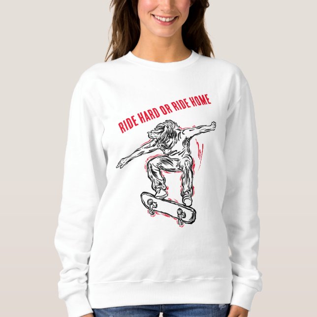 Sweatshirt Patinage en vol - Planche à roulettes (Devant)