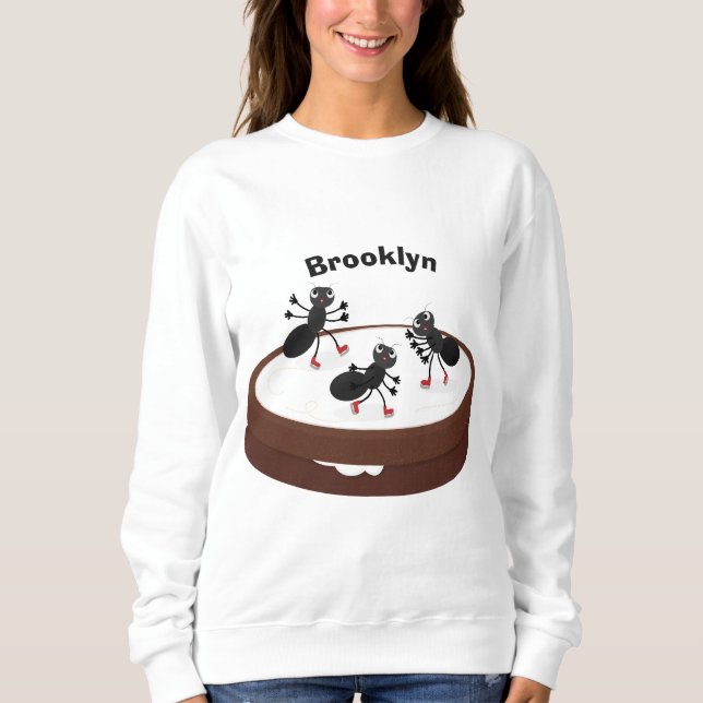Sweatshirt Patinage sur glace de fourmis joyeuses sur dessin  (Devant)