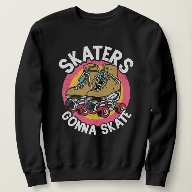 Sweatshirt Patinage va skate roller skates vintage rétro (Design devant)