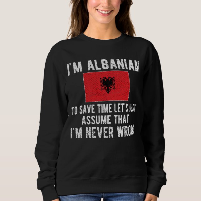 Sweatshirt Patrimoine albanais L'Albanie racine Drapeau alban (Devant)