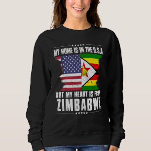 Sweatshirt Patriote Américain Zimbabwéen Fier de Grandir à la