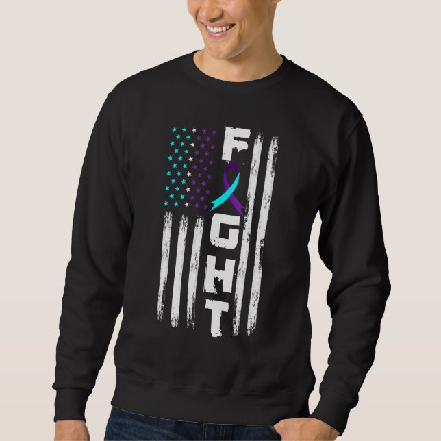 Sweatshirt Patriotic American US Flag Suicide Prevention Awar (Devant)