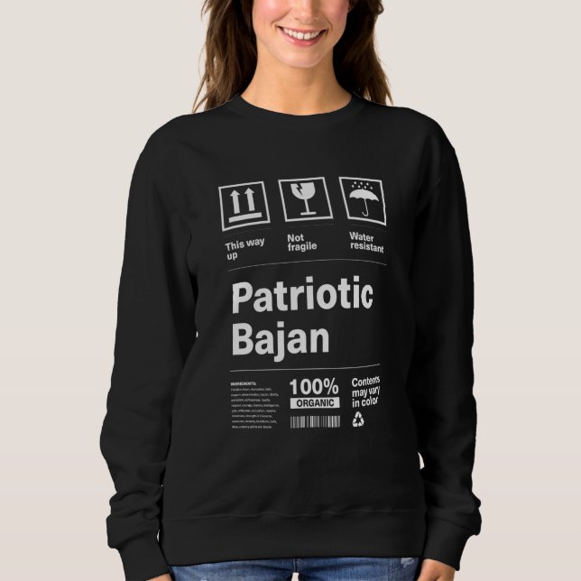 Sweatshirt Patriotic Bajan Patriotism Barbados Country Pride  (Devant)