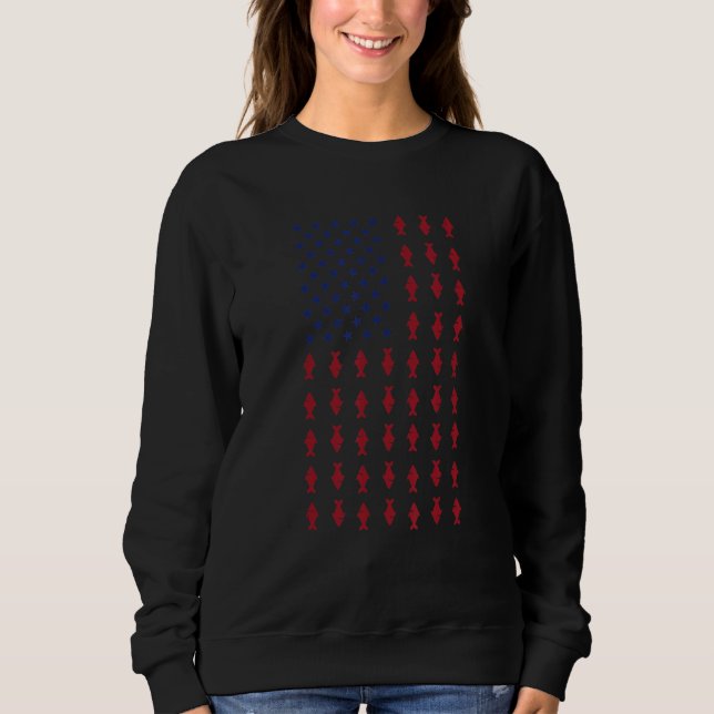 Sweatshirt Patriotic fishing apparel us usa flag (Devant)