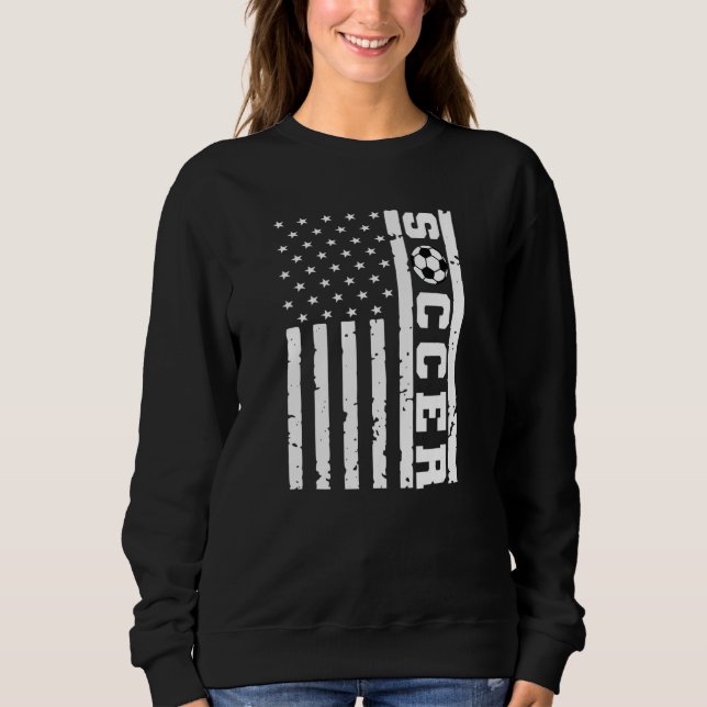 Sweatshirt Patriotic Flag US Soccer Tee, American Flag Soccer (Devant)