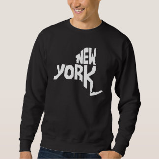 Sweatshirt Patriotic Home State Map of New York Text Shape De