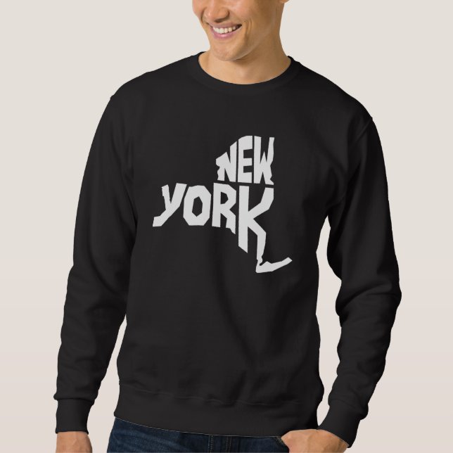 Sweatshirt Patriotic Home State Map of New York Text Shape De (Devant)