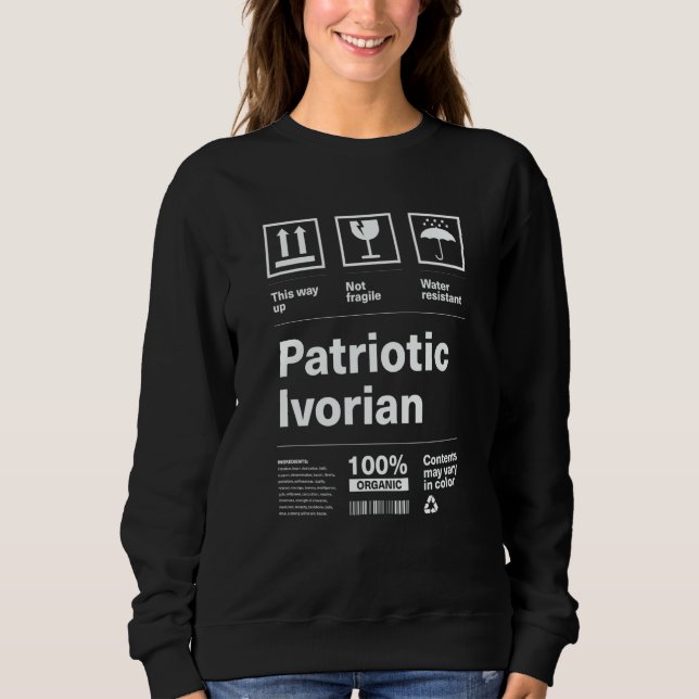Sweatshirt Patriotic Ivorian Patriotism Ivory Coast Country P (Devant)