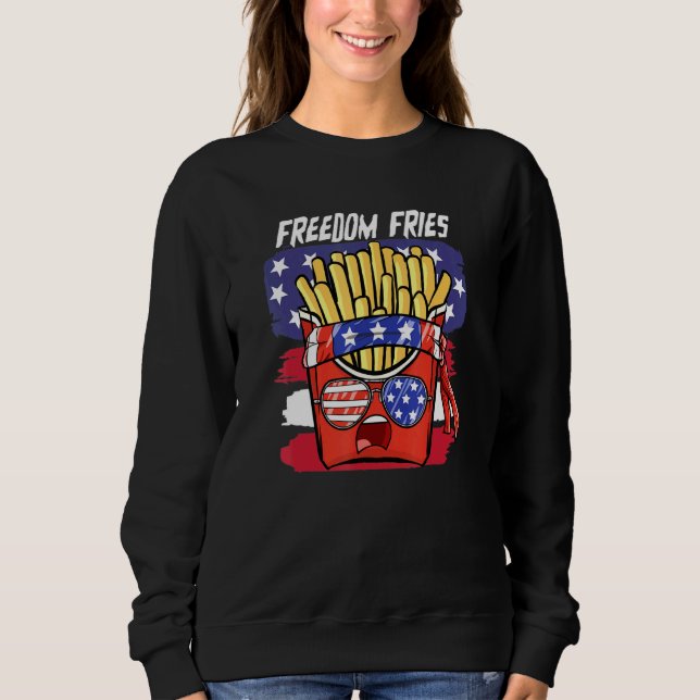 Sweatshirt Patriotique American Freedome Fries 4 juillet État (Devant)