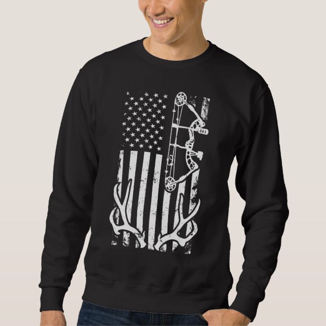 Sweatshirt Patriotique Bowhunting Hunter Deer Hunter Hunter A (Devant)