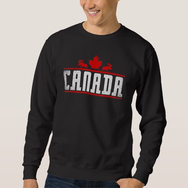 Sweatshirt Patriotique Canadien Maple Leaf Pays Moose Canada (Devant)