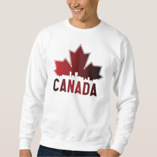 Sweatshirt Patriotique de feuille d'érable rayée du Canada