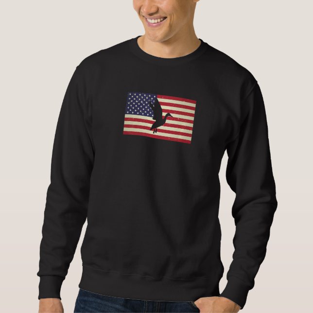 Sweatshirt Patriotique Grunge détendu Drapeau américain États (Devant)