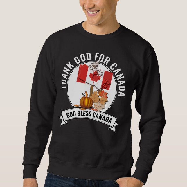 Sweatshirt Patriotique MERCI DIEU POUR LE CANADA Thanksgiving (Devant)