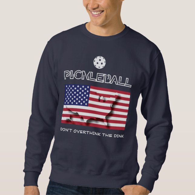 Sweatshirt Patriotique NE SURPENSE PAS LE DINK Pickleball (Devant)