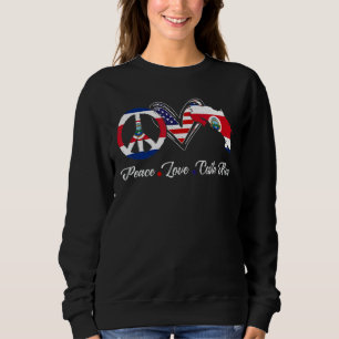 Sweatshirt Patriotique Paix Aimer Costa Rica Drapeau américai