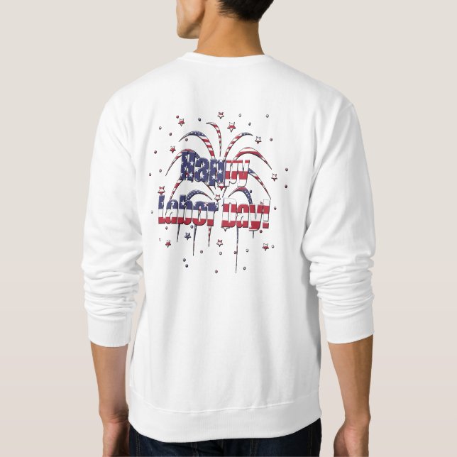 Sweatshirt Patriotique Rouge Blanc et Bleu Joyeux Fête du Tra (Dos)