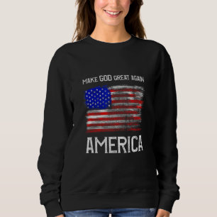 Sweatshirt Patriotique USA, Rouge Blanc et Bleu, Drapeau amér