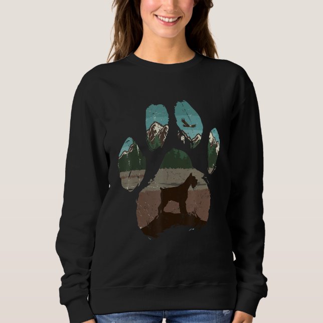 Sweatshirt Patte de Schnauzer géant Maman Papa Chien Femmes (Devant)