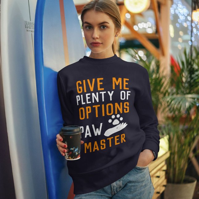 Sweatshirt Paw Master Funny Custom Cat Typographie Personnali (Créateur téléchargé)
