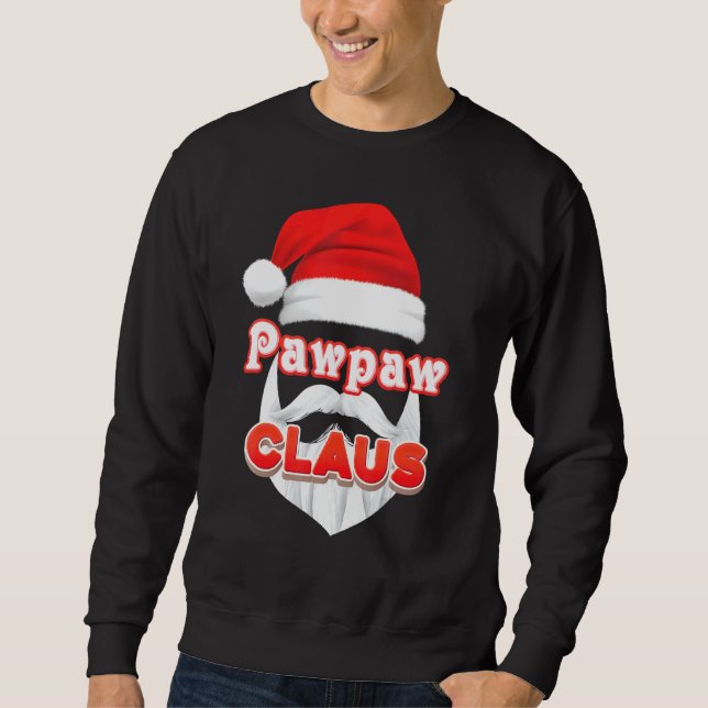 Sweatshirt Pawpaw Claus Noël Père Noël Face Joyeuse Sueur moc (Devant)