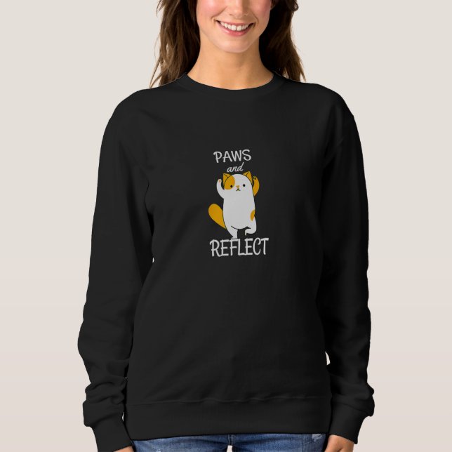 Sweatshirt Paws And Reflect Cute Cat Yoga Mindfulness Present (Devant)
