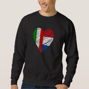 Sweatshirt Pays-Bas Italie Coeur Italien Drapeau Néerlandais 