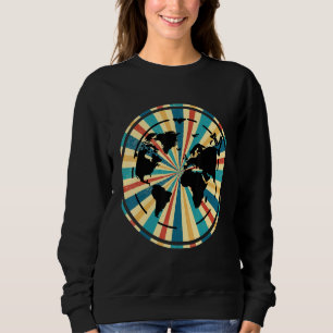 Sweatshirt Pays de Voyage Cartographie Voyageur Travail rétro