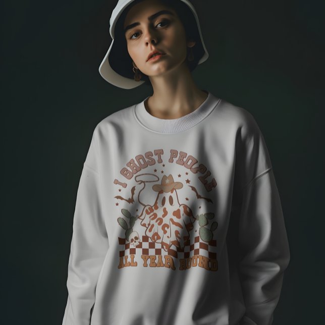 Sweatshirt Pays Occidental Cowgirl Funny Halloween Fantôme (Créateur téléchargé)