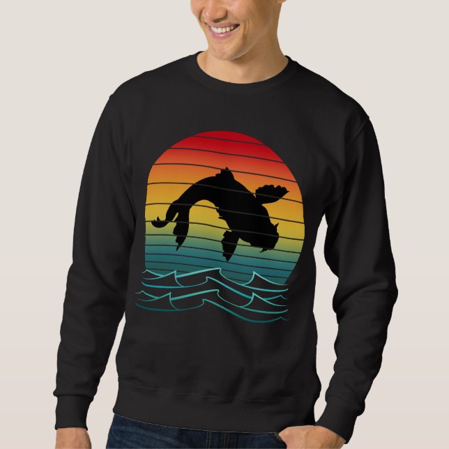 Sweatshirt Paysage de coucher de soleil avec carpes koï vinta (Devant)