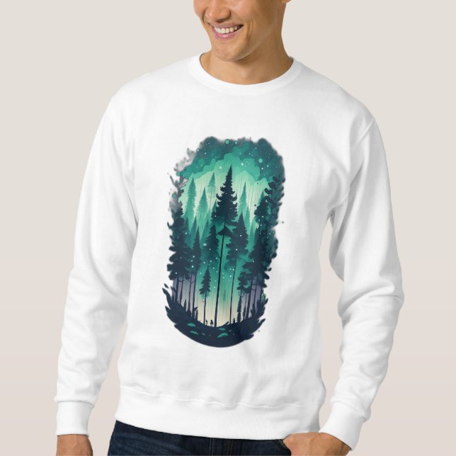 Sweatshirt Paysage de la forêt de pins (Devant)