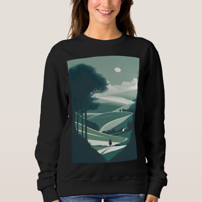 Sweatshirt Paysage de nature minimaliste (Devant)