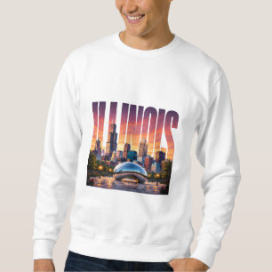 Sweatshirt Paysage urbain d'Illinois Chicago Rivage de la vil