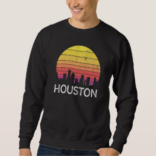 Sweatshirt Paysage urbain rétro Texas Houston bâtiment urbain