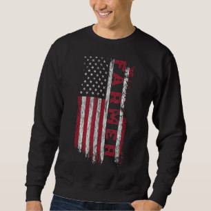 Sweatshirt Paysans Drapeaux Américains En Danger Patriotique 