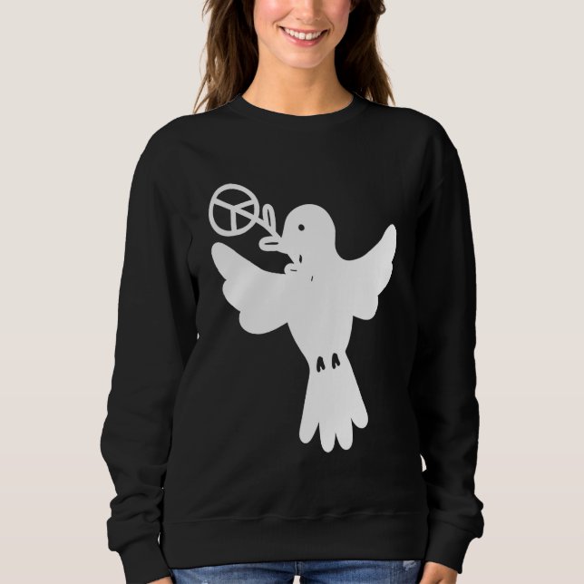 Sweatshirt Peace Dove Peace Sign White Dove Peace (Devant)