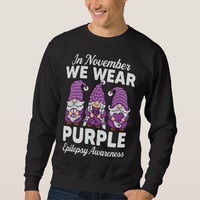 Sweatshirt Peace hope love cute gnomes Support epilepsie Awar (Devant)