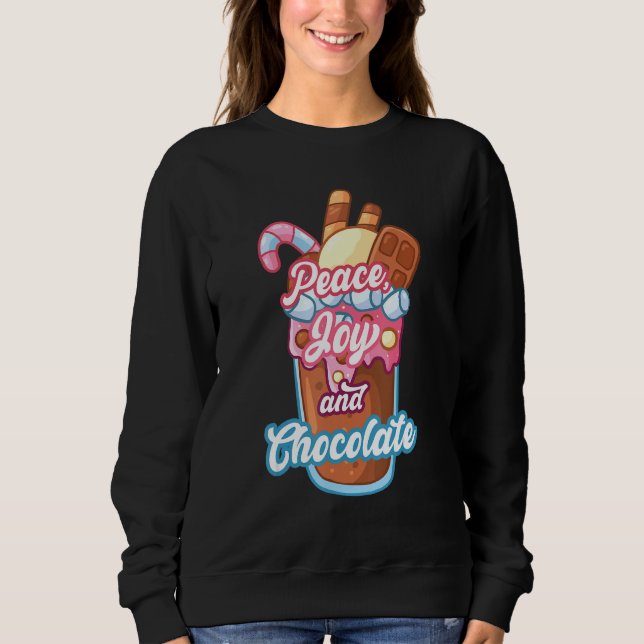 Sweatshirt Peace Joy And Chocolates Chocolat Noir 1 (Devant)