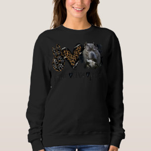 Sweatshirt Peace Log Et Pitbull Dog Avec Leopard Pour Papa Mo