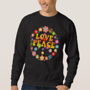 Sweatshirt Peace Love 60s les années 70 Cravate Die Costume h