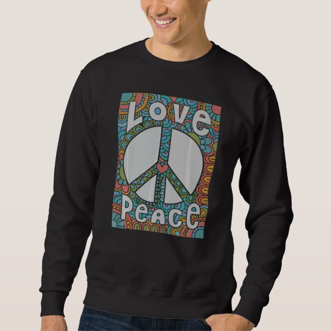 Sweatshirt Peace Love 60s les années 70 Cravate Die Costume h (Devant)