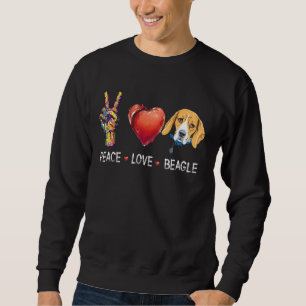 Sweatshirt Peace Love Beagle Pour Hommes Femmes Beagle chien