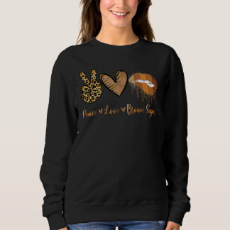 Sweatshirt Peace Love Brown Sugar Leopard Hand Heart And Lips