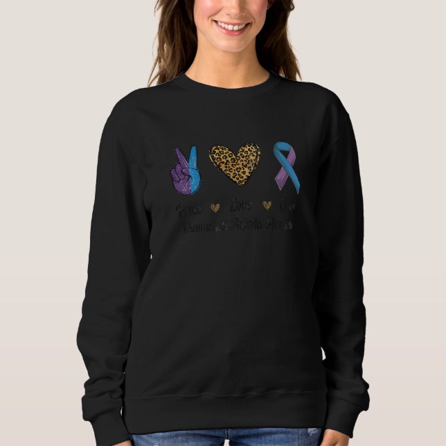 Sweatshirt Peace Love Cure Rheumatoid Arthrite Sensibilisatio (Devant)