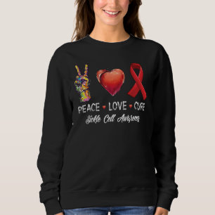 Sweatshirt Peace Love Cure Sickle Cell Sensibilisation Hommes