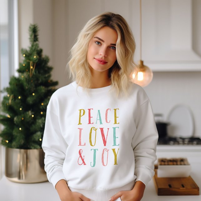 Sweatshirt Peace Love et Joy Whimsical Holiday (Créateur téléchargé)