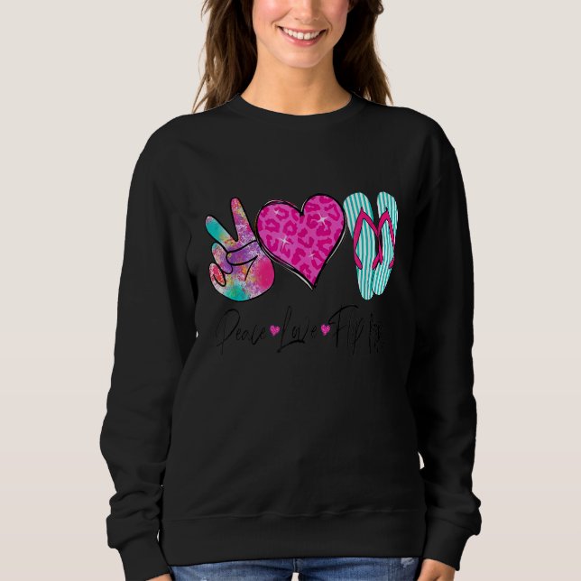 Sweatshirt Peace Love Flip Flops Hello Summer Vibes Beach Va (Devant)
