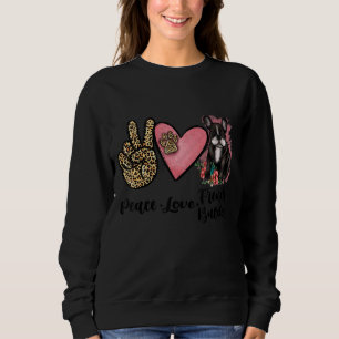 Sweatshirt Peace Love French Bulldog mignon Leopard Floral Ch