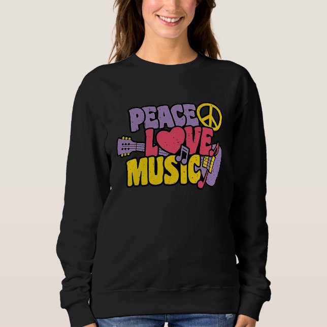 Sweatshirt Peace Love Music (Devant)