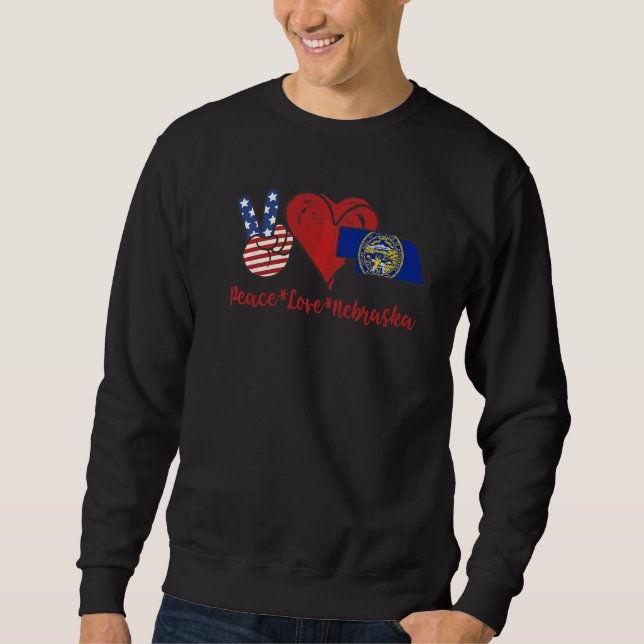 Sweatshirt Peace Love Nebraska (Devant)